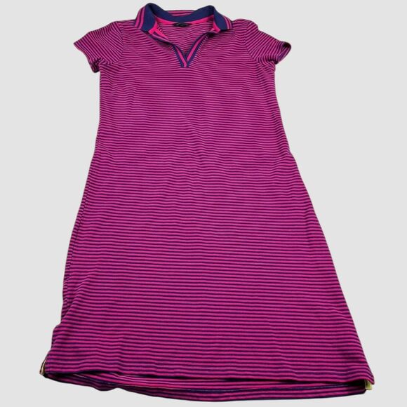 Lands End Womens Polo Shirt Dress Striped Sporty Short Sleeve Preppy Size SMALL - Picture 1 of 9